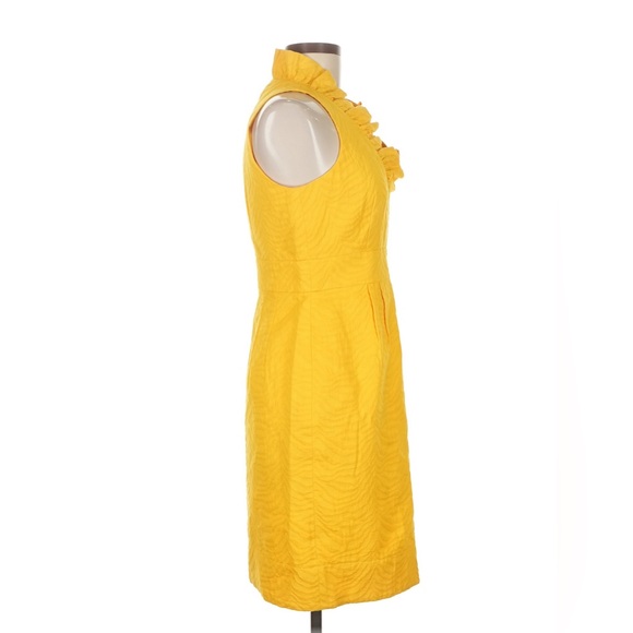 Taylor Bright Yellow Sleeveless Ruffle Cowl-Neck Sheath Dress – Size 6 - Picture 5 of 6